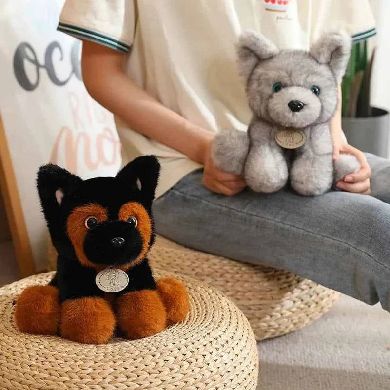 Realistic Husky Wolf Cub Plush Toy (8.7 in) - Soft Cuddly Stuffed Animal Gift