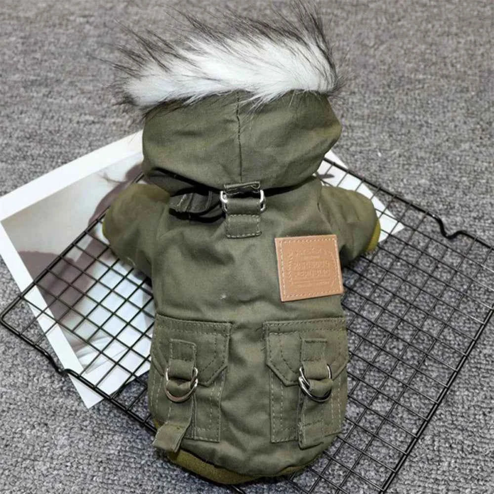 Winter Dog Jacket with Built-in Harness – Warm Windproof Coat