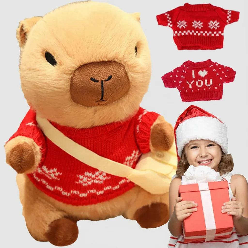 DIY Capybara Plush Doll Set – 9 Inch Stuffed Animal with Clothes and Bags