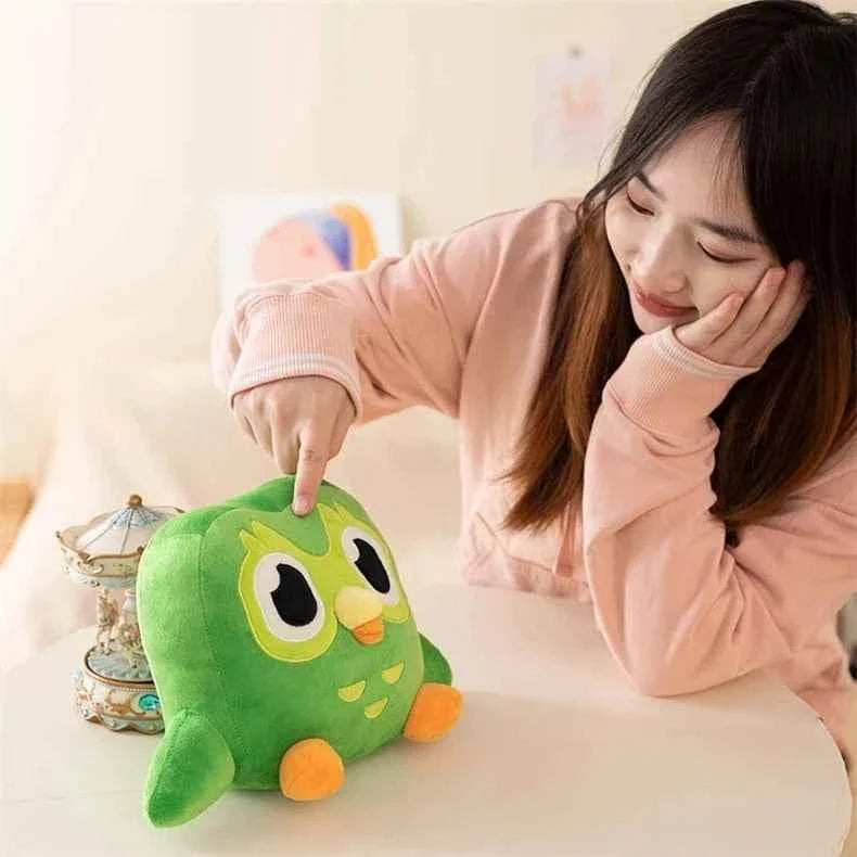 12-inch Green Duolingo Owl Plushie - Duo The Owl Soft Stuffed Animal Toy