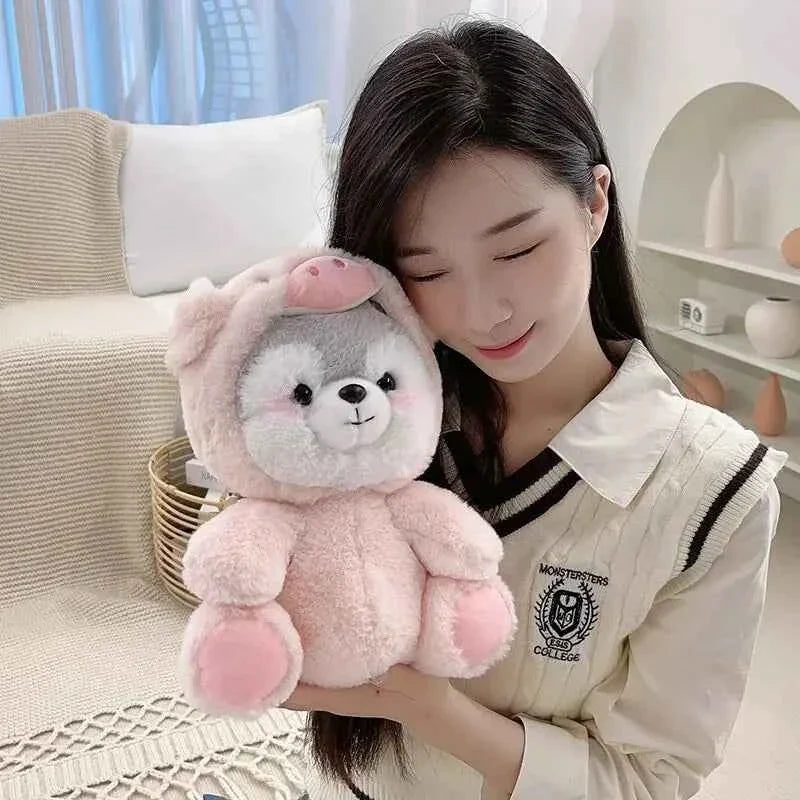 Kawaii Dog Plush Toy (7.9 in) - Anime Husky Cosplay Pig Doll Stuffed Animal Gift
