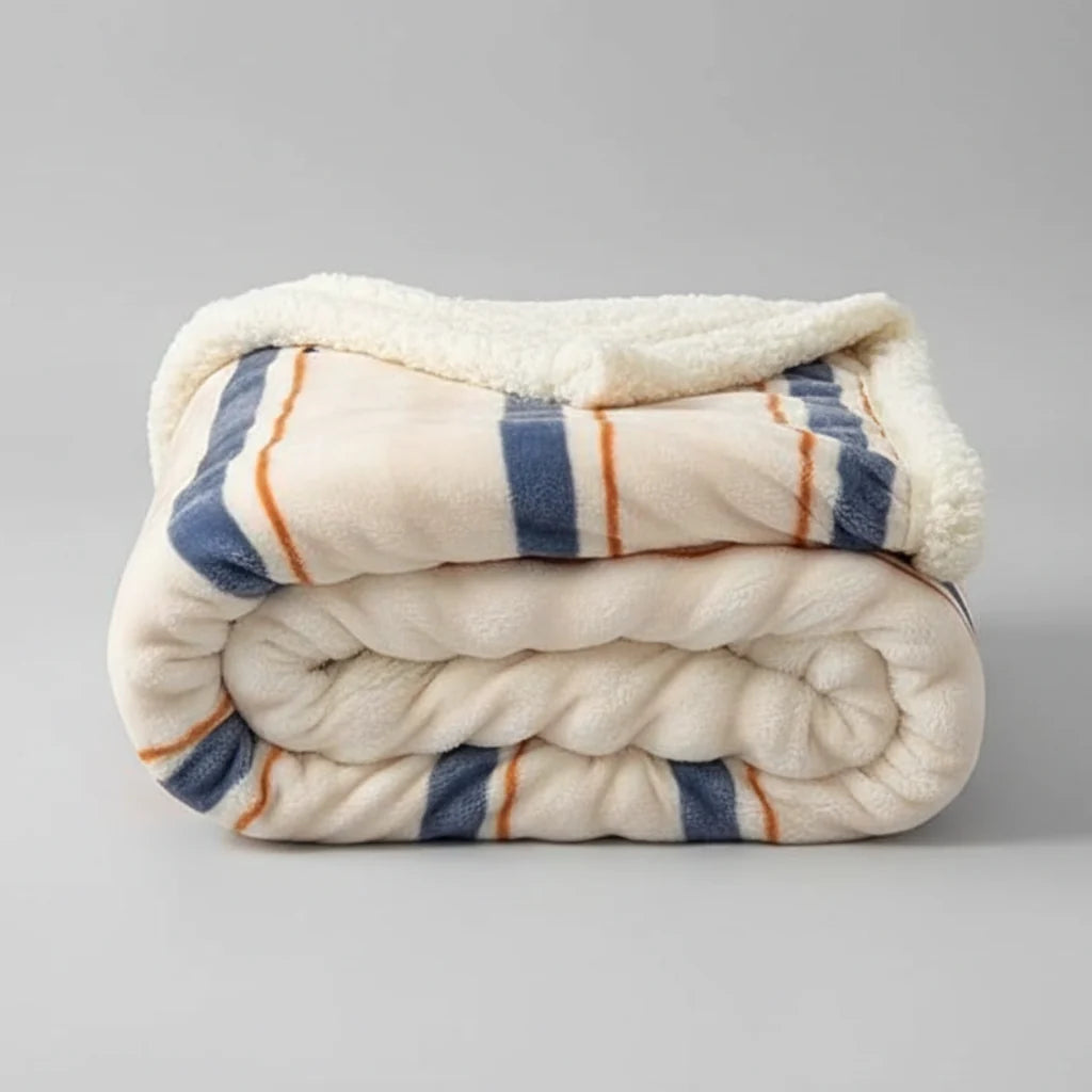 Double Sided Faux Rabbit Fur Blanket – Thick Soft Lightweight Throw