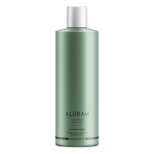 Aluram Curl Shampoo bottle, green with silver cap, 12 fl oz (355 ml)