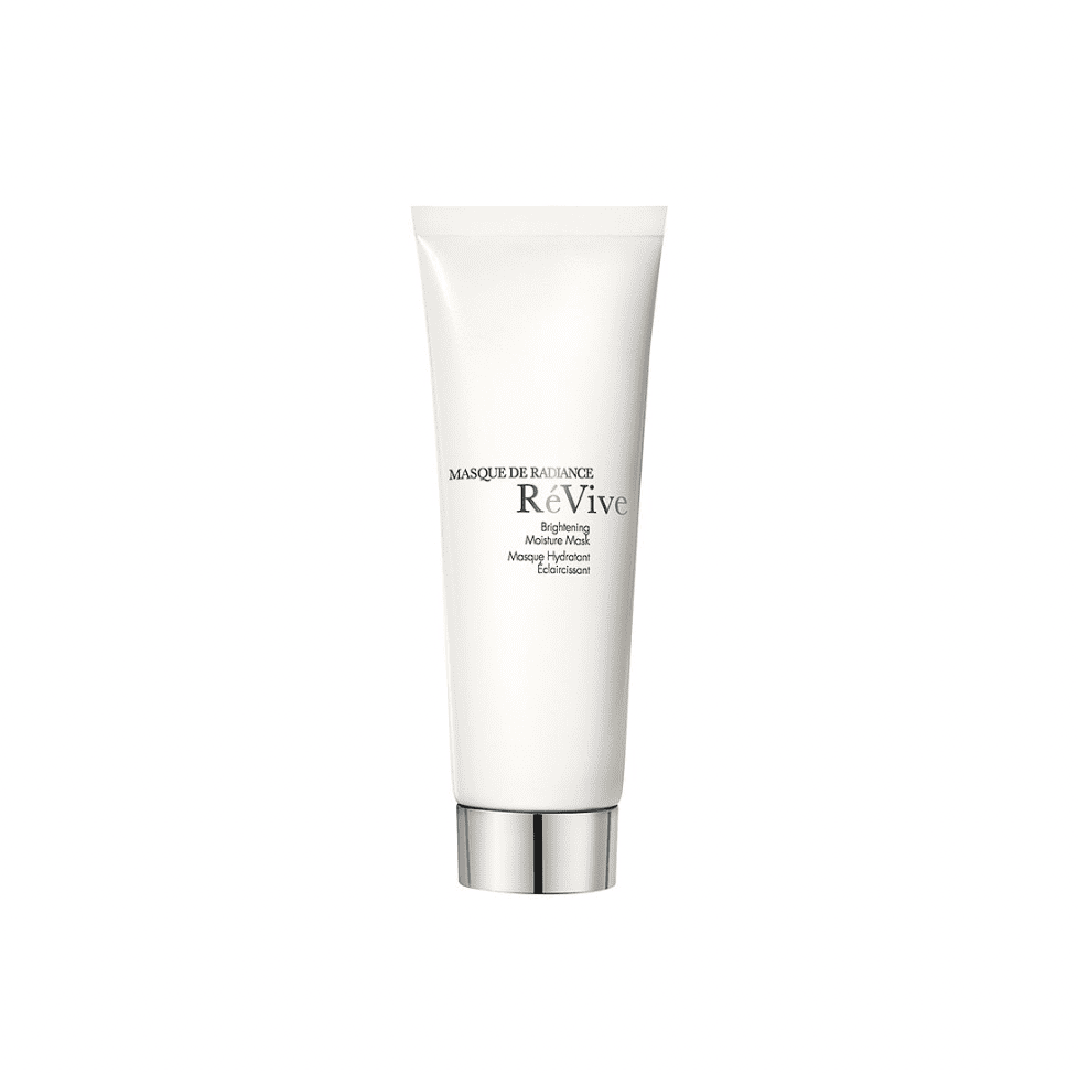 ReVive brightening moisture mask tube, white with silver base