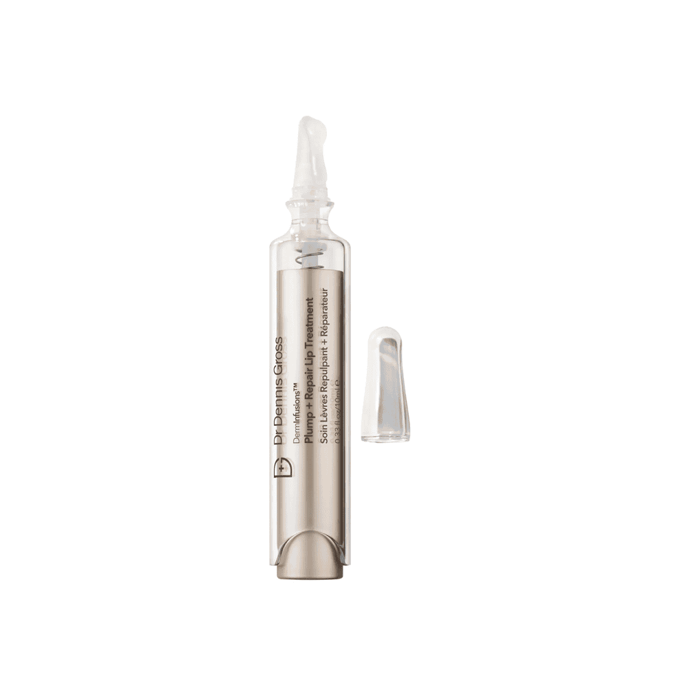 Dr. Dennis Gross lip treatment bottle with clear applicator and gold base