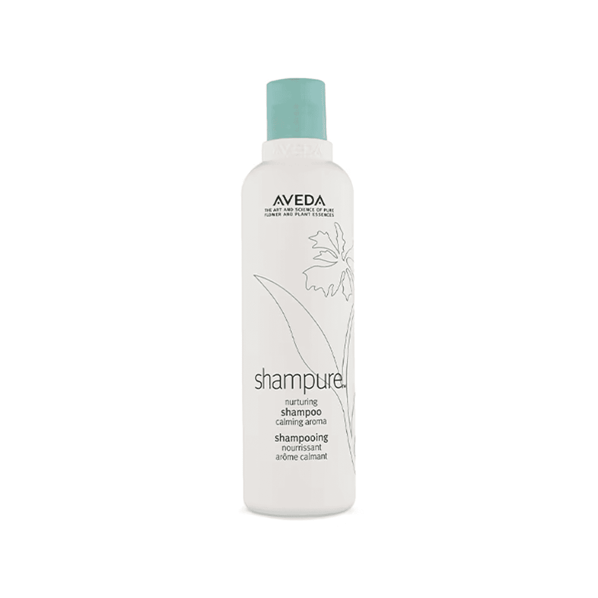 Aveda Shampure nurturing shampoo bottle with mint cap, front label