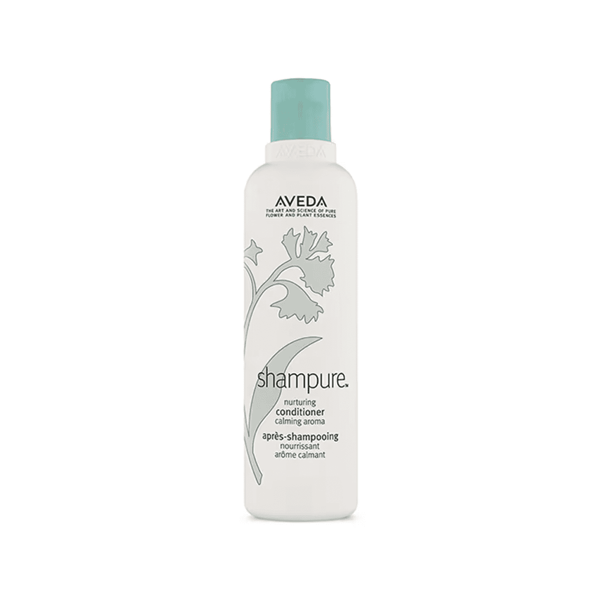 Nurturing conditioner bottle, white with teal cap, Aveda Shampure label