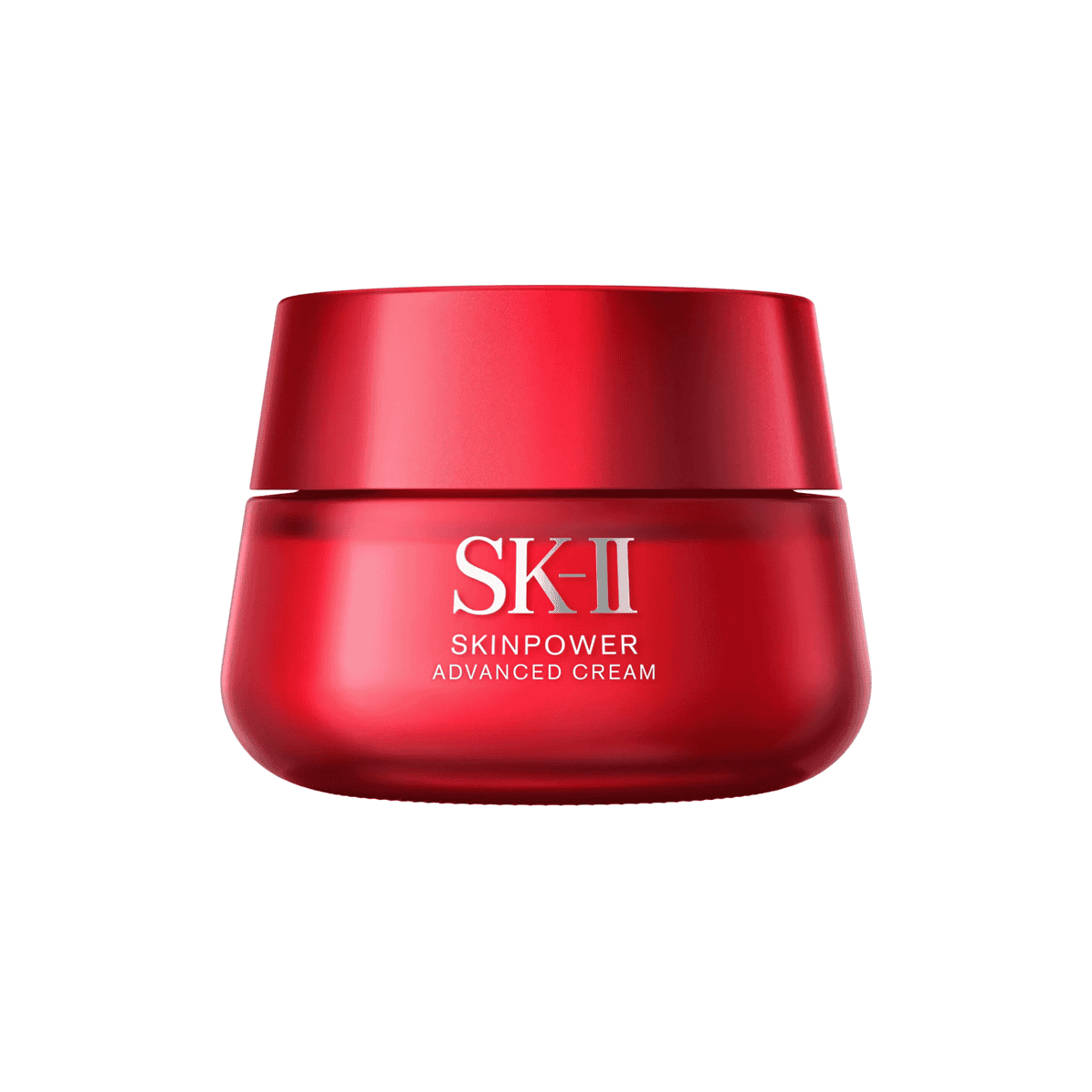 SK-II Skinpower Advanced Cream jar, red plastic container with red lid
