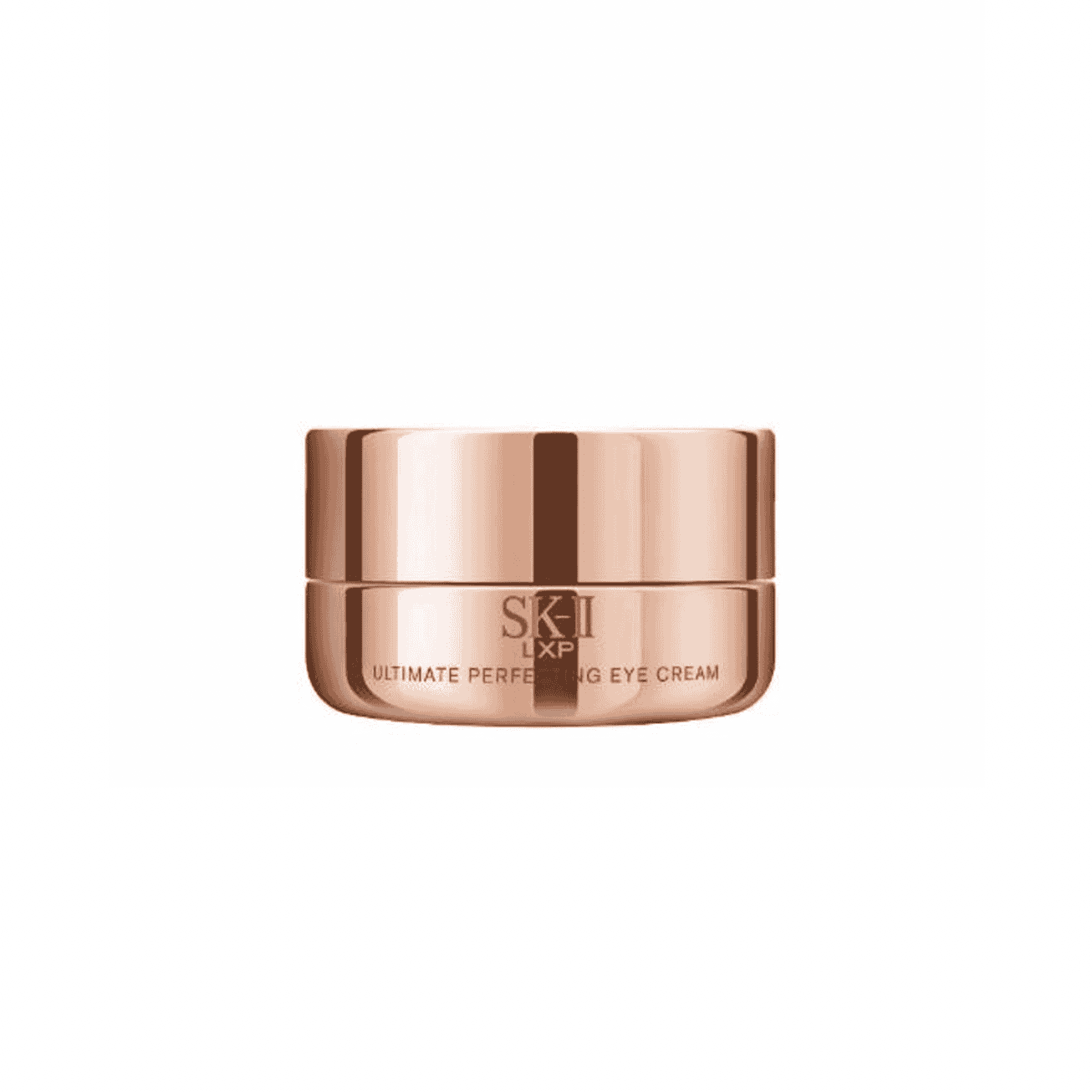 SK-II eye cream jar with rose-gold lid and pink base