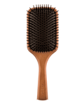 Aveda wooden large paddle brush with black bristles and Aveda logo on handle
