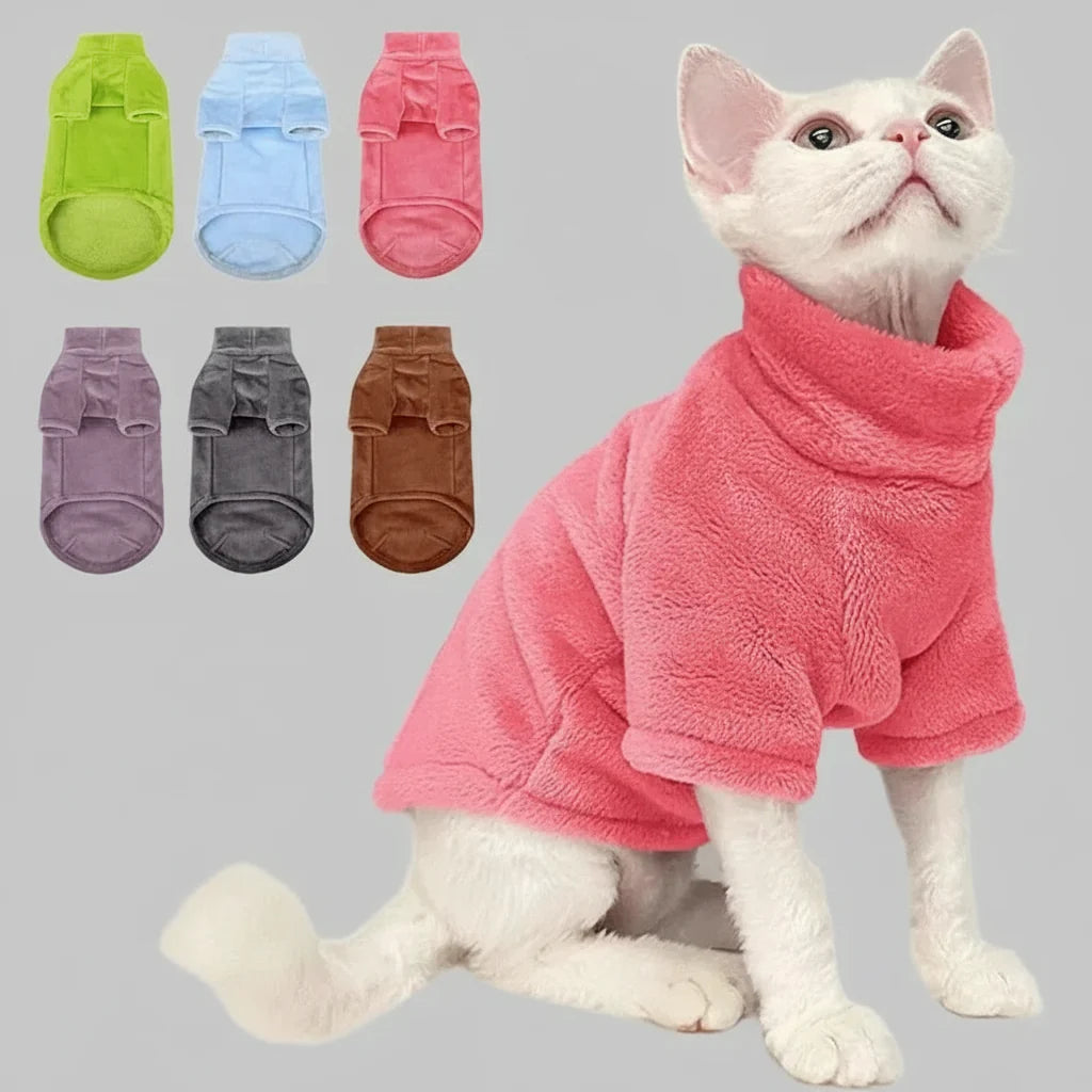 Sphynx Cat Turtleneck Sweater – Soft Warm Hairless Cat Pullover