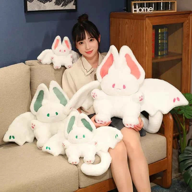 Lovely Flying Bat Rabbit Plush Toy (9.8-21.7 in) - Pink/Black Stuffed Doll Birthday Gift