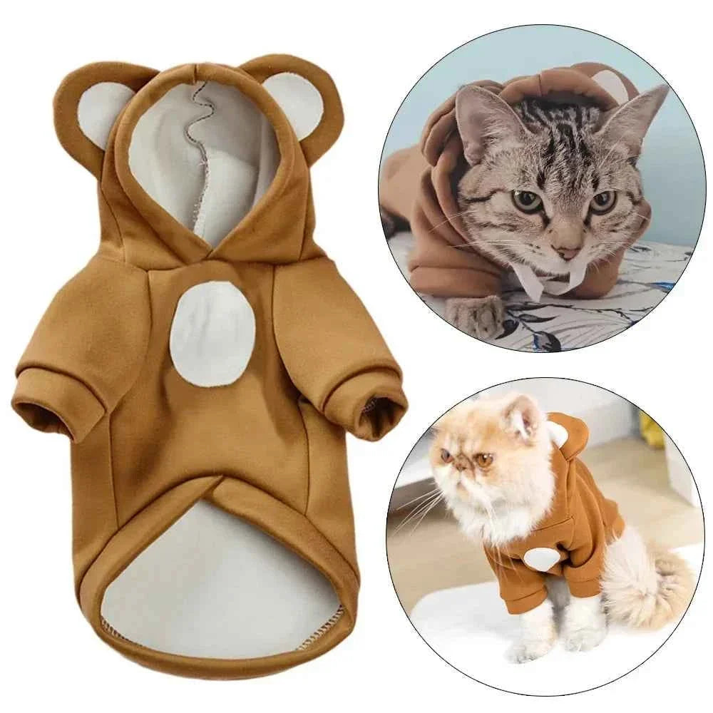 Cute Hairless Cat Hoodie Sweater – Warm Sphynx Pet Clothing