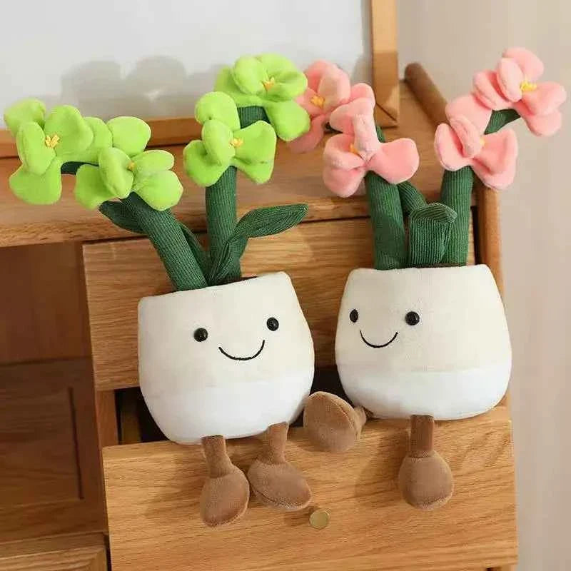 Cute Flowerpot Figurine Plush Pillow (13.8 in) - Simulation Cartoon Anime Stuffed Home Decor