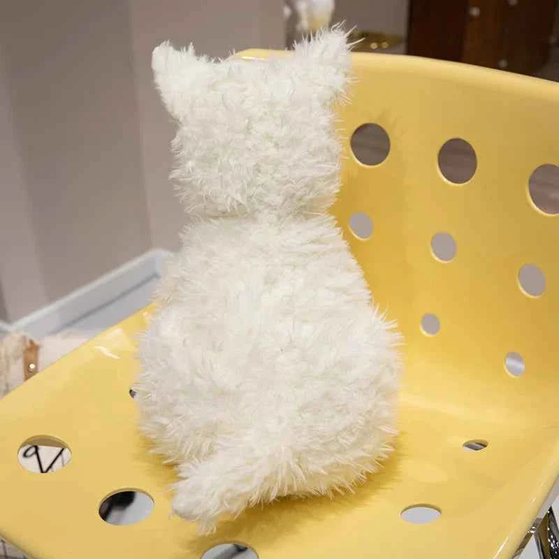 Lifelike West Highland White Terrier Plush Toy – Fluffy Realistic Stuffed Dog Doll Gift