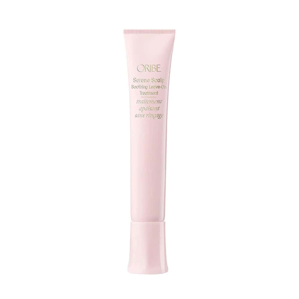 Oribe Serene Scalp Soothing leave-on hair treatment tube, pale pink