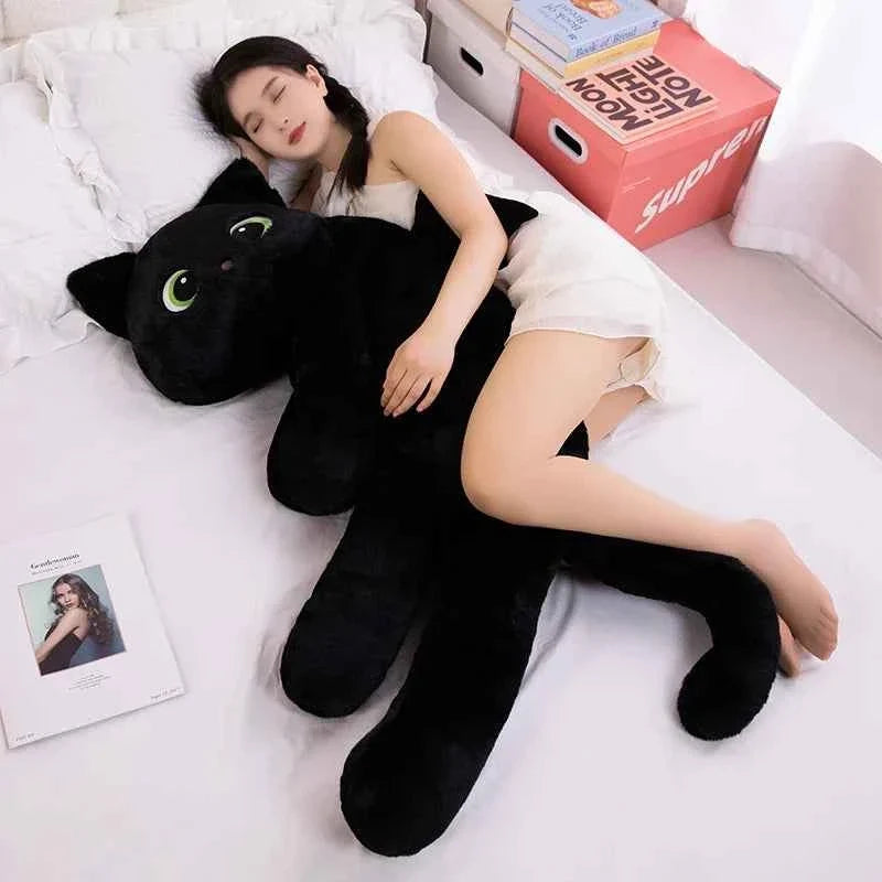 Giant Black Cat with Wings Plush Pillow (15.7-43.3 in) - Cute Special-Shaped Doll Gift