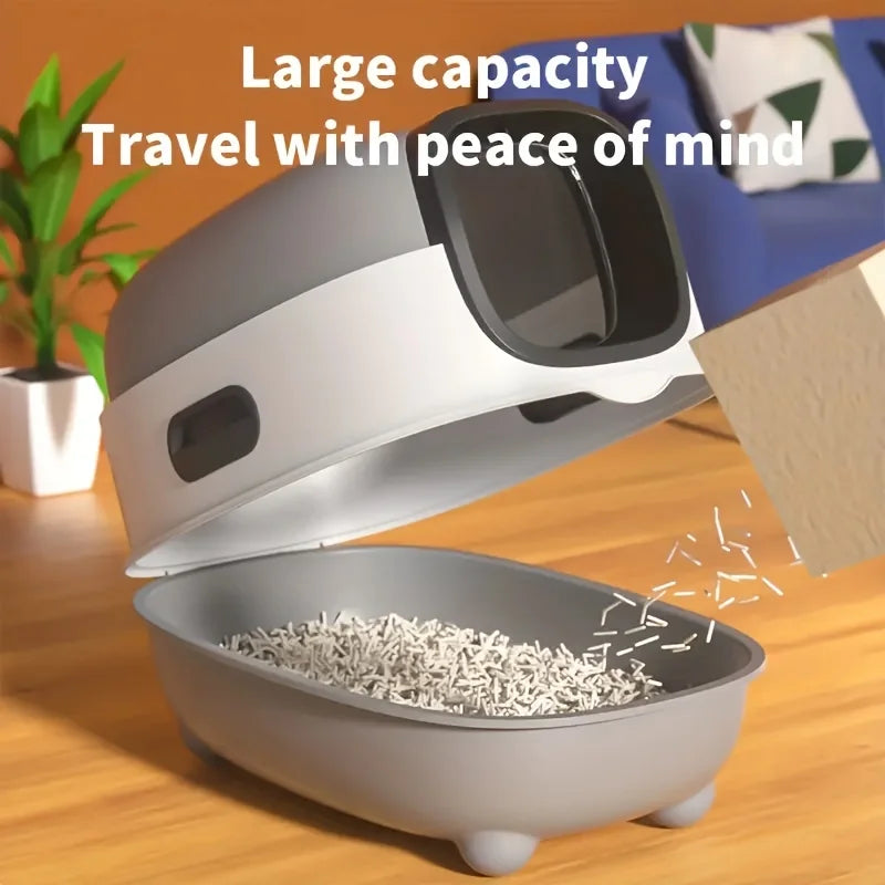 Large Foldable Cat Litter Box – Top Entry Odor Control for Multi-Cat Homes