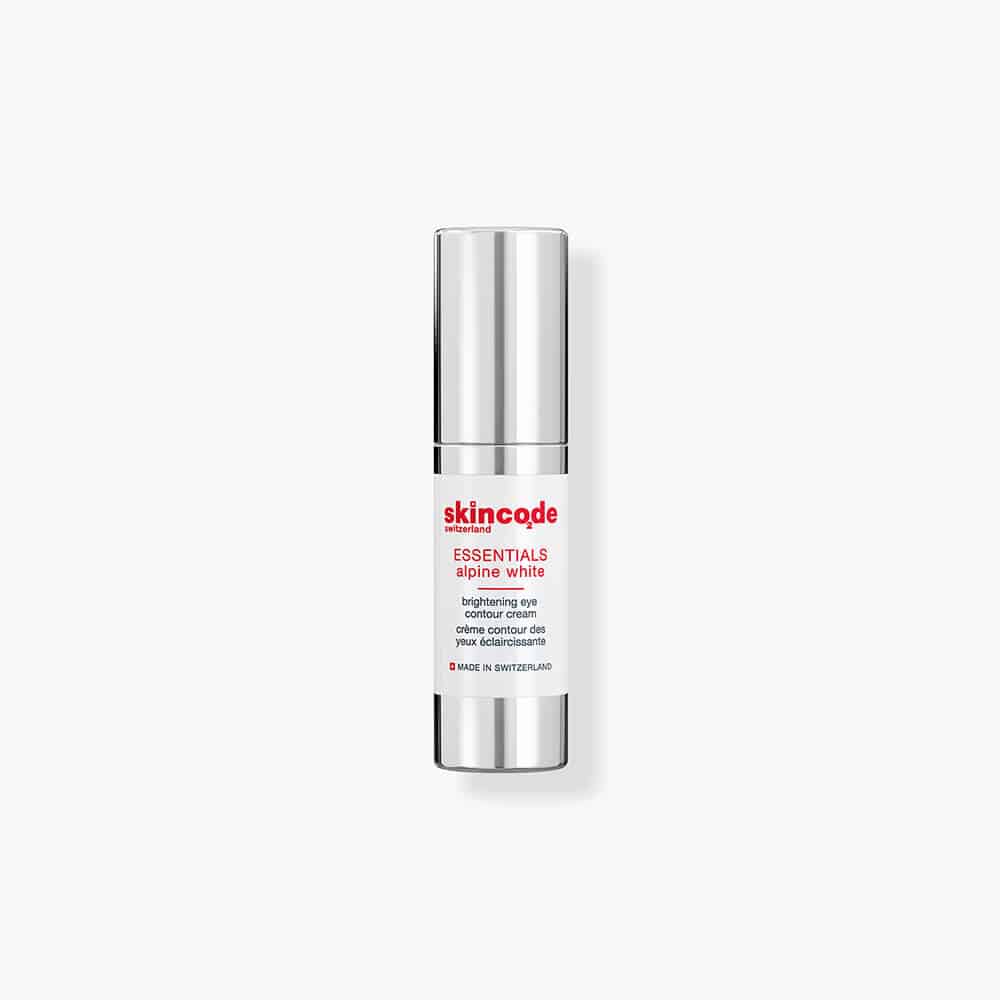 Skincode eye contour cream in silver airless pump bottle
