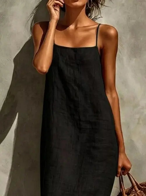 Women's Linen Maxi Dress | Sleeveless, Casual Boho | Breathable Summer Dress
