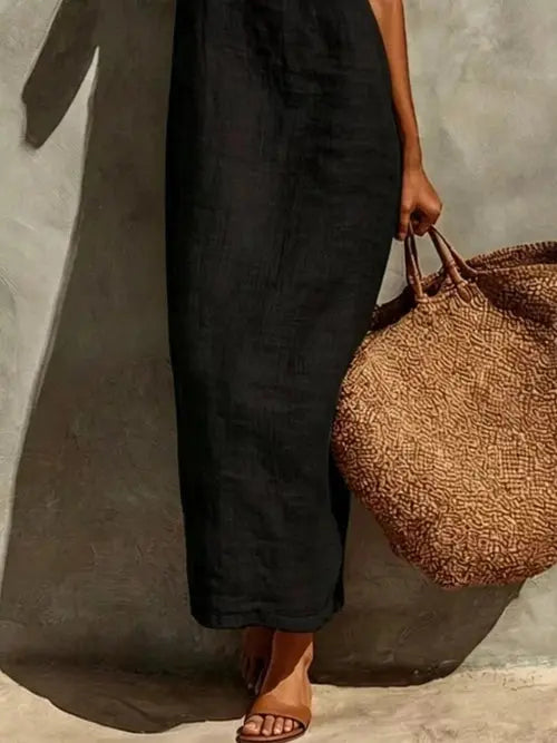 Women's Linen Maxi Dress | Sleeveless, Casual Boho | Breathable Summer Dress