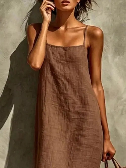 Women's Linen Maxi Dress | Sleeveless, Casual Boho | Breathable Summer Dress