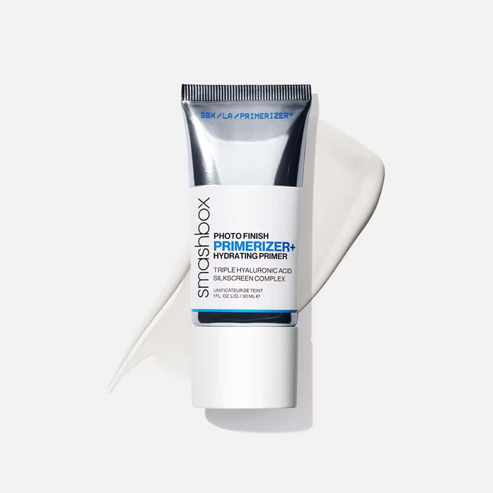Smashbox hydrating primer tube, silver and white with blue label, 30 ml
