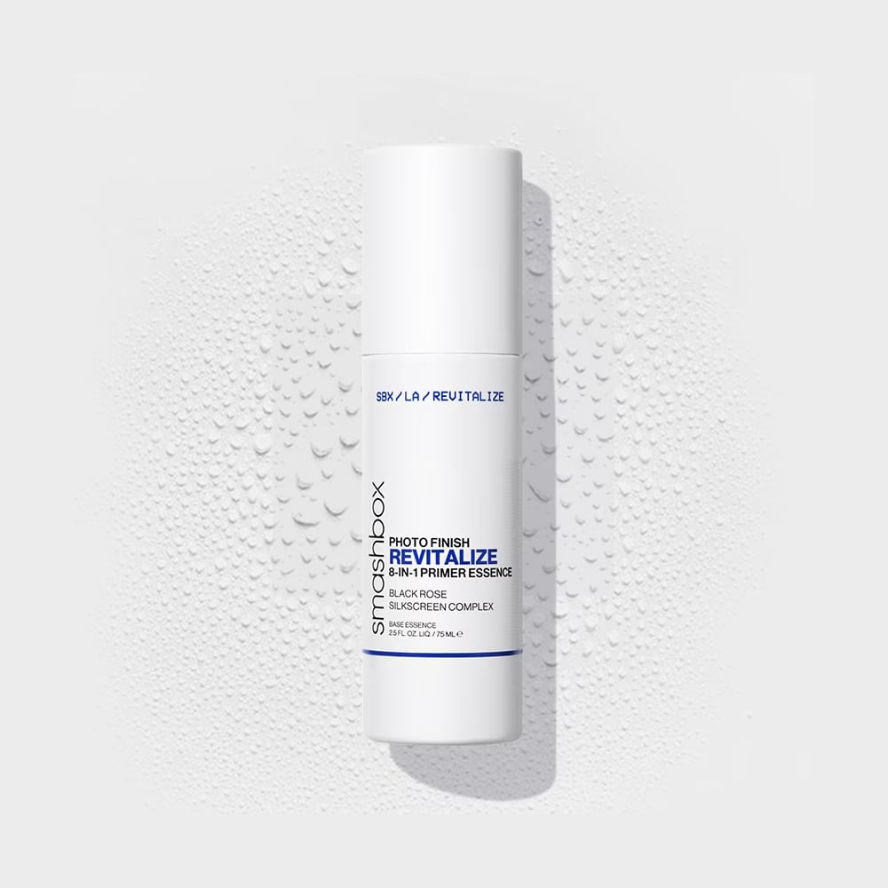 Smashbox Photo Finish Revitalize primer essence bottle, white cap and label, 75ml