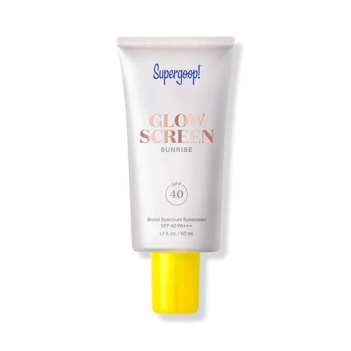 Sunscreen tube, Supergoop! Glow Screen SPF 40 PA+++ in Sunrise, 1.7 oz