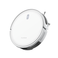 White Honiture T10 robot vacuum with top control button and side wheels.