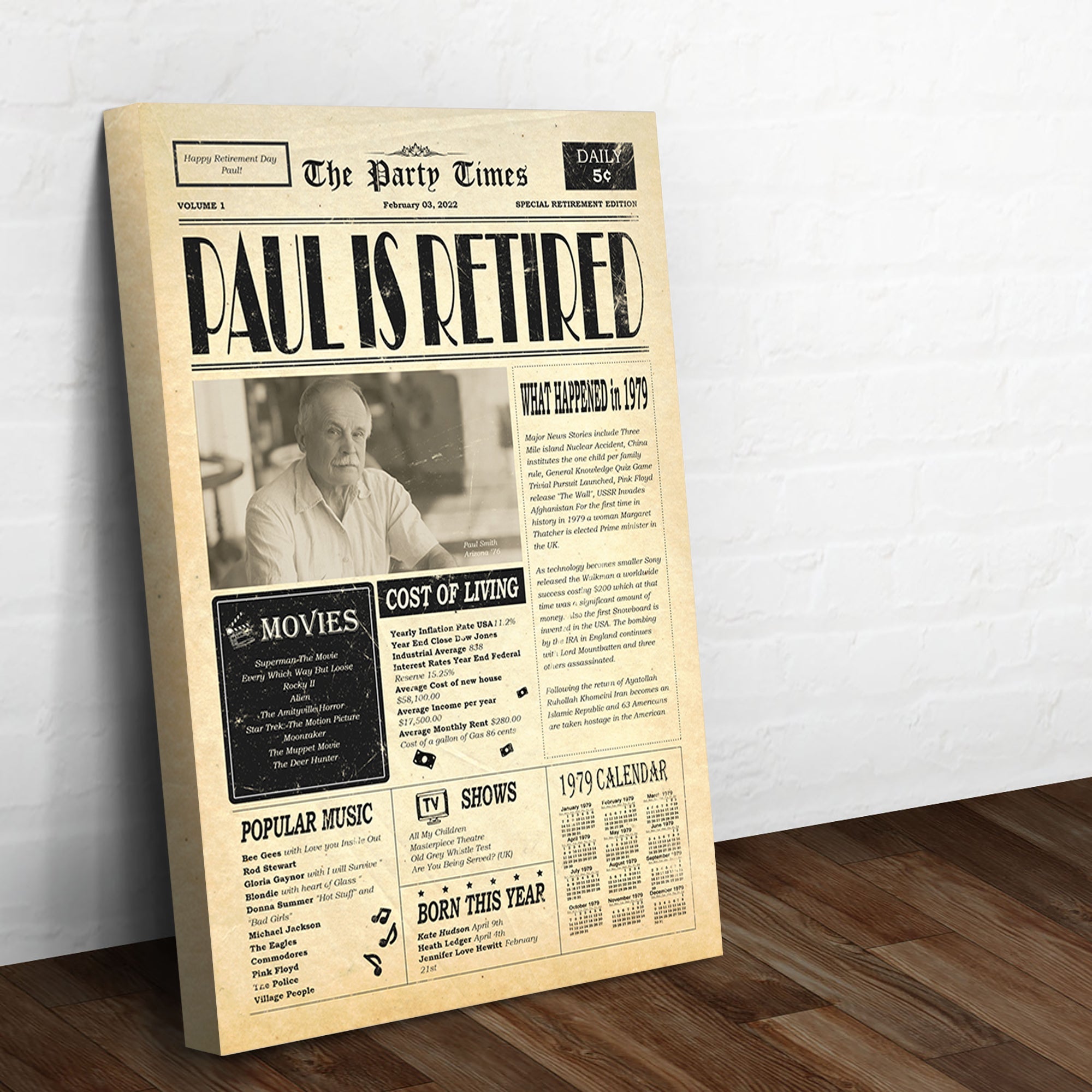 Newspaper Retirement Gift Sign