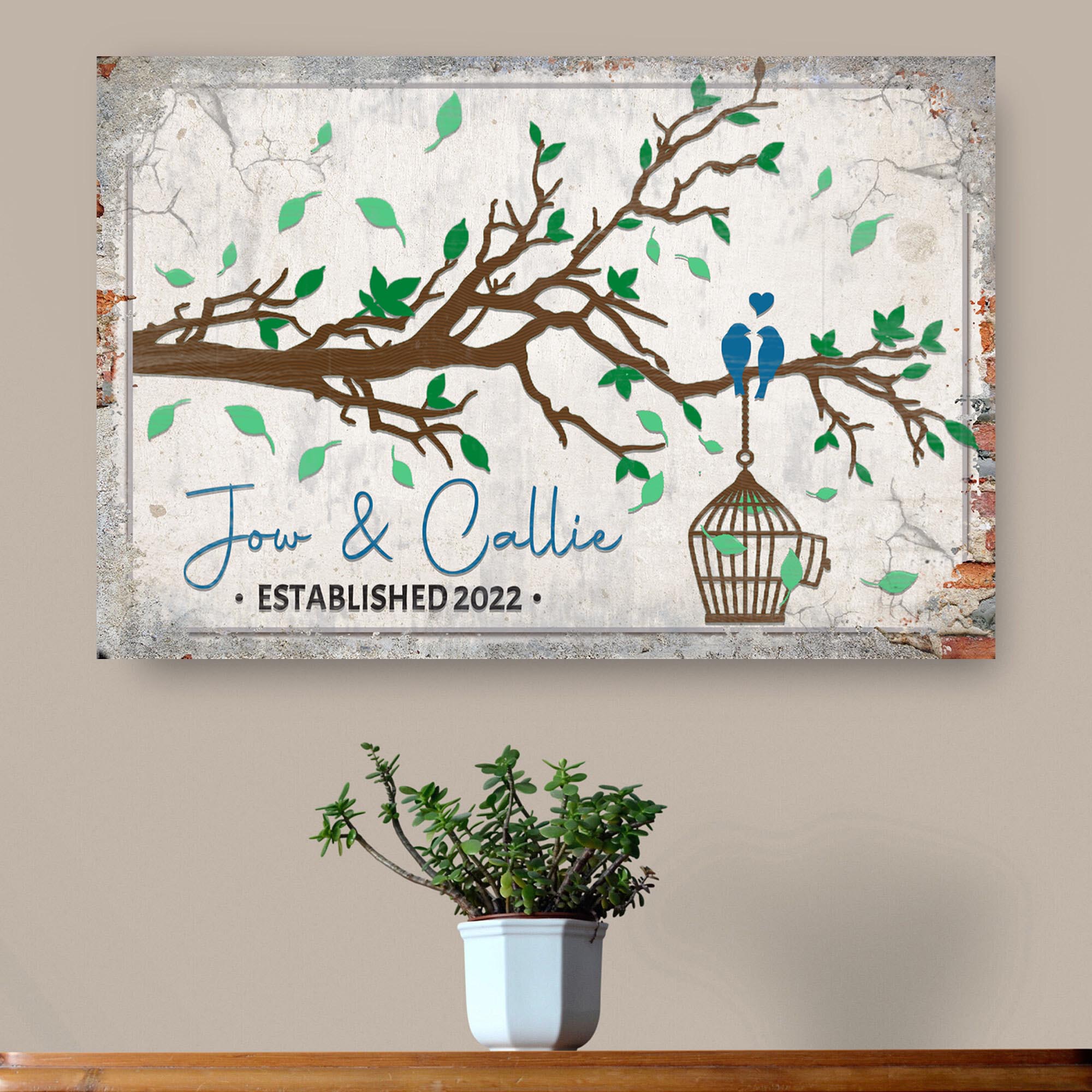 Love Birds Couple Sign