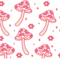 Retro Floral Boho Mushroom Glass Cups