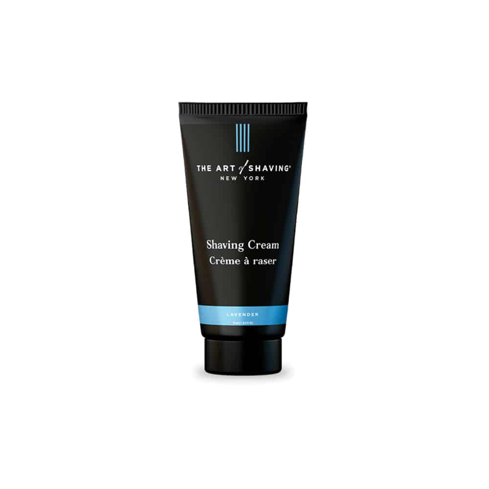 The Art of Shaving lavender shaving cream tube, 2.5 oz, black cap and label