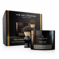 Unscented shaving essentials starter kit with shaving cream jar and brush, travel size