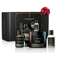 Unscented shaving kit set with pre-shave oil, cream, brush, balm and bottle