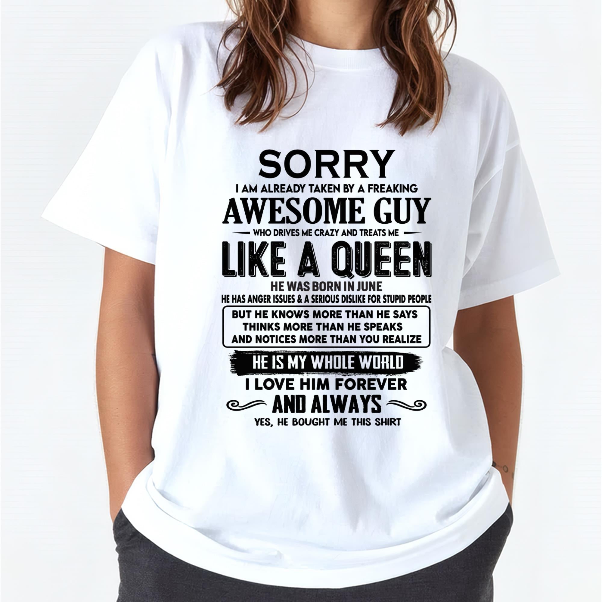 June - Sorry I am already taken by a freaking awesome guy - Gift for Wife From Husband - NGHL06 (SKU-SRG-06)