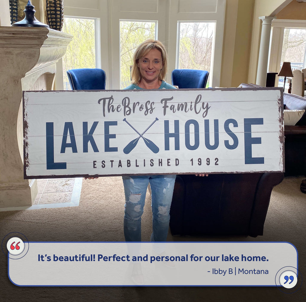 Family Lake House Arrow Sign II