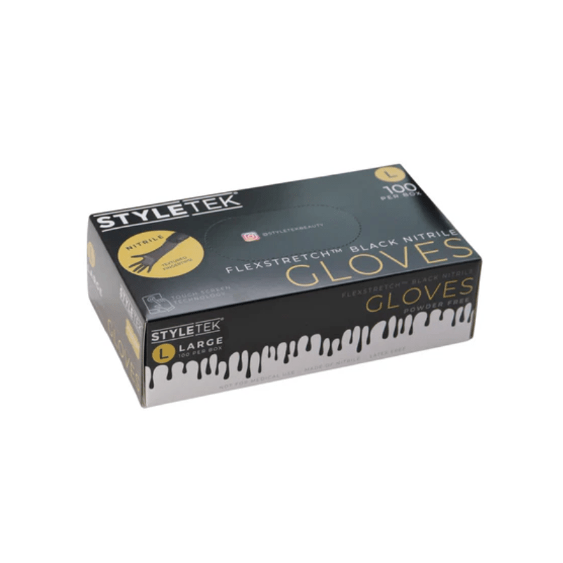 Large black nitrile glove box, 100 count, FlexStretch by Styletek