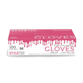 Pink powder-free disposable gloves box, size Medium, 100 gloves per box