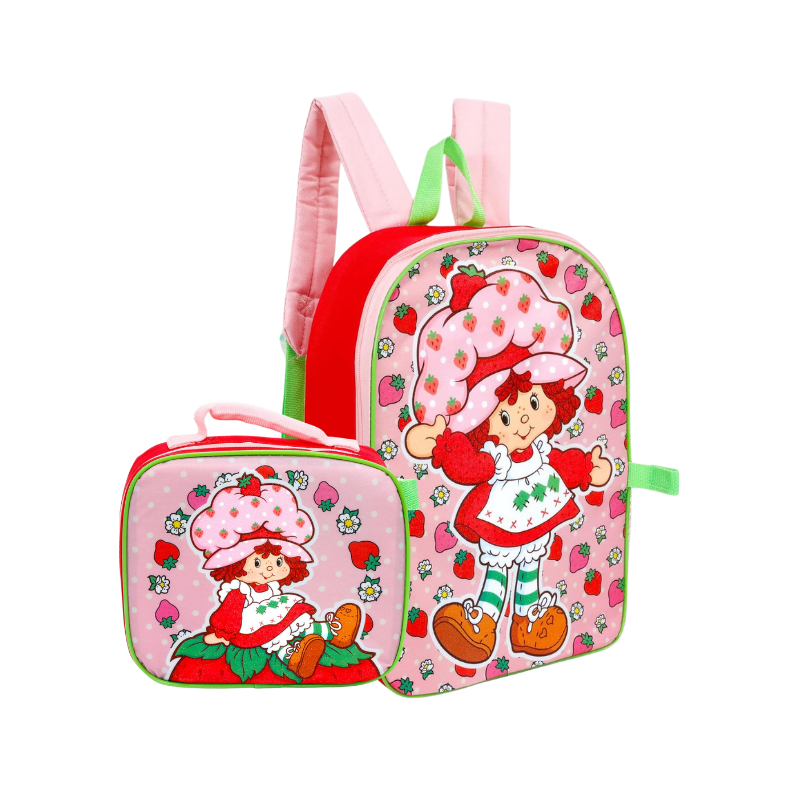 MOCHILA  strawberry shortcake con lonchera