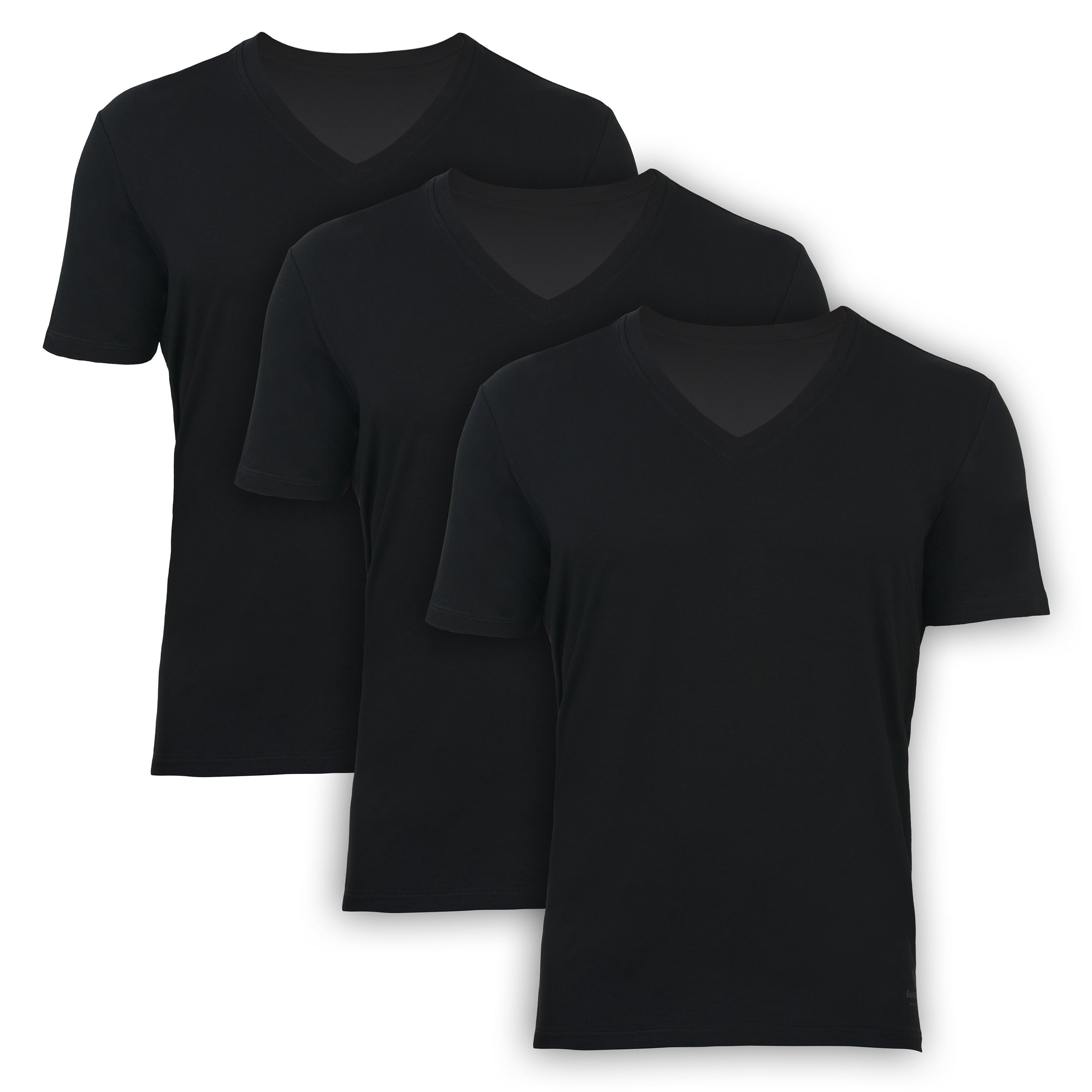 Black V-neck undershirt 3-pack, short-sleeve V-neck tees