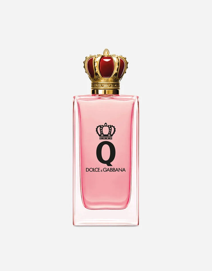 DOLCE & GABBANA Q eau de parfum bottle with pink glass and gold crown cap