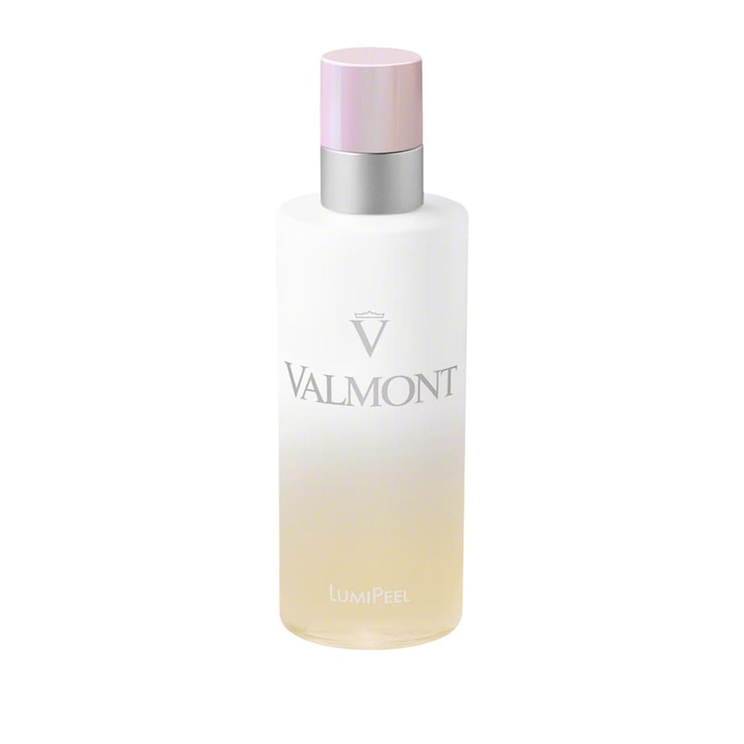 Valmont LumiPeel cosmetic pump bottle with rose cap