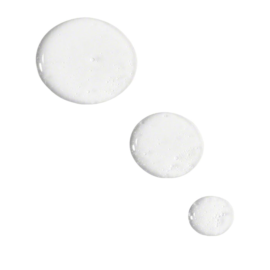 Luminous serum gel drops, glossy white spheres in three sizes