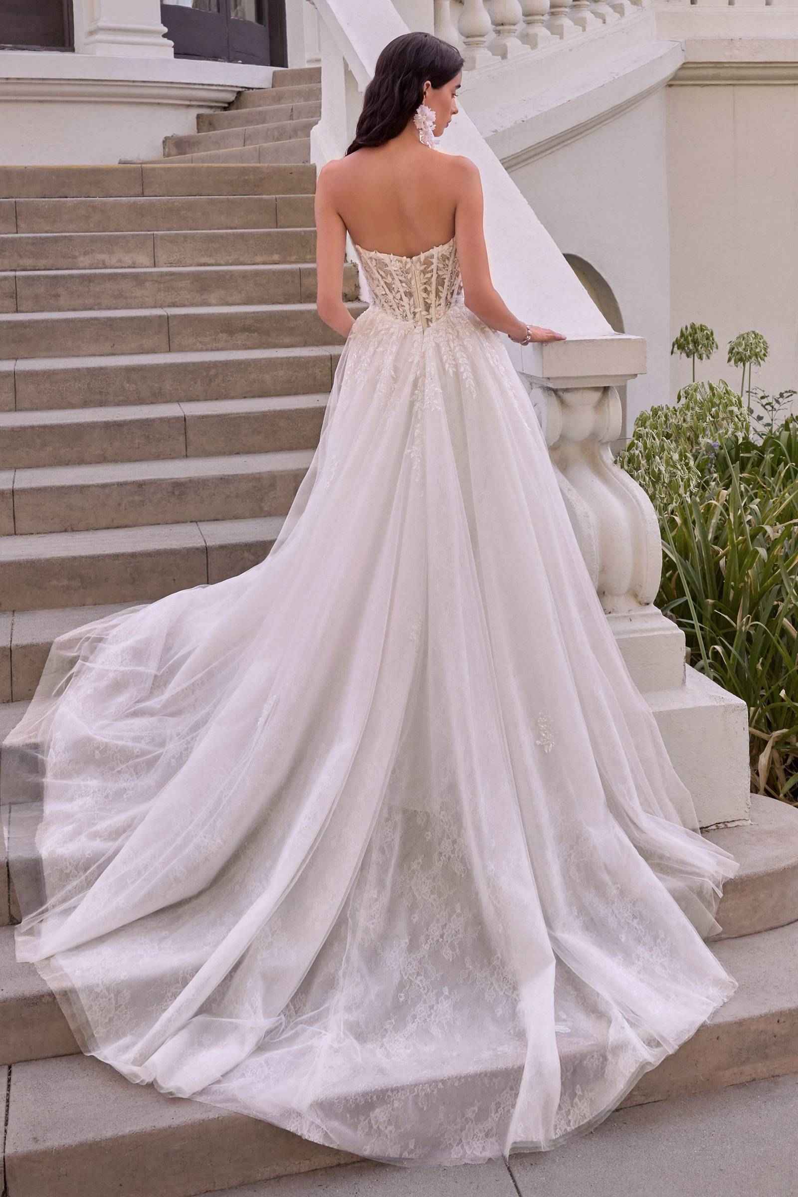 Andrea & Leo WL075 Leaf Motif Layered Tulle Wedding Ball Gown