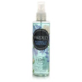 Yardley moisturizing body mist bottle with pump, clear liquid and blue floral label