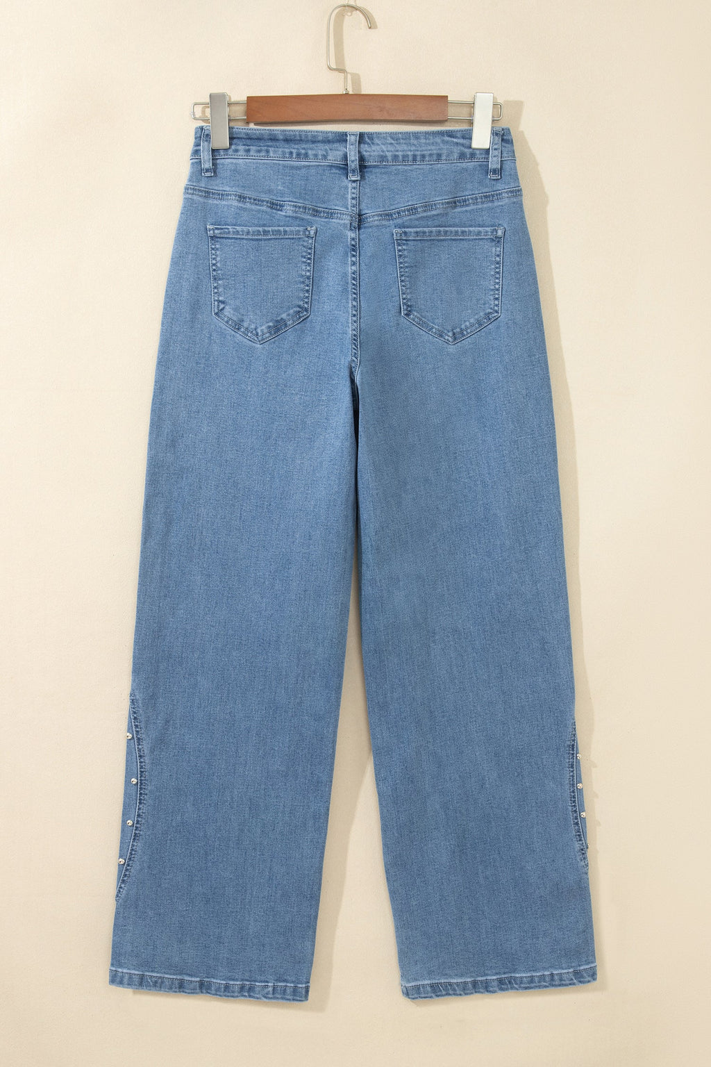 Solid Studded Side Seam Ankle Length Jeans