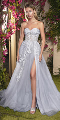 Light pink corset glitter ballgown with sweetheart neckline and beaded bodice