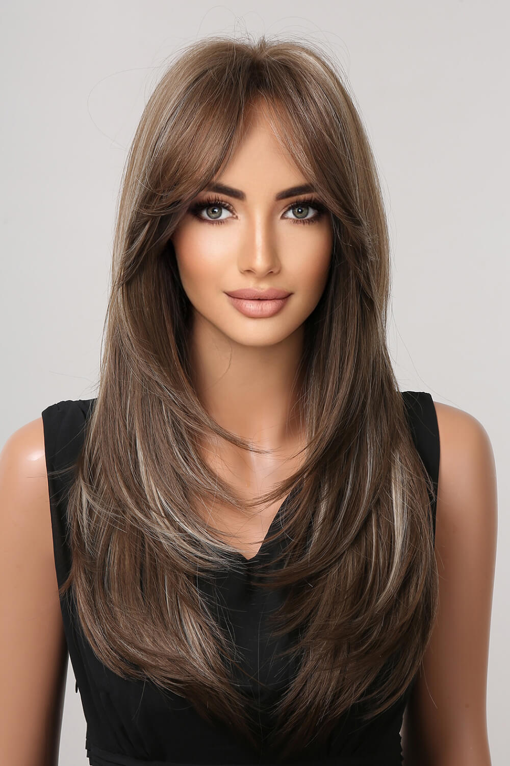 22" Long Straight Full Machine Wig (Synthetic Heat Resistant)